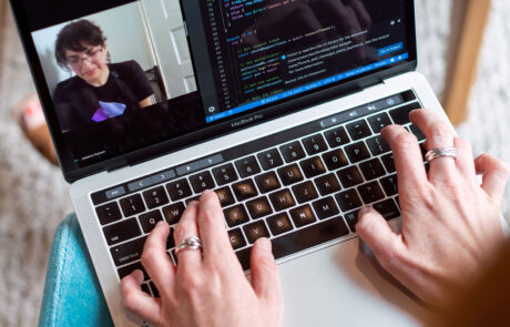 Woman Working on Laptop