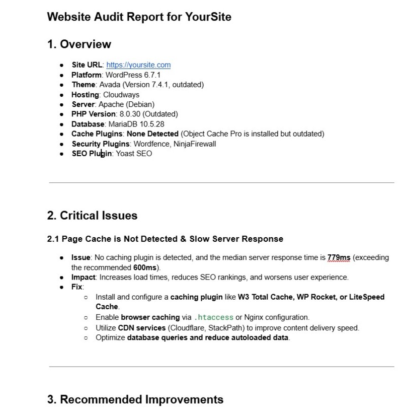 Full WordPress Audit by SitesByYogi