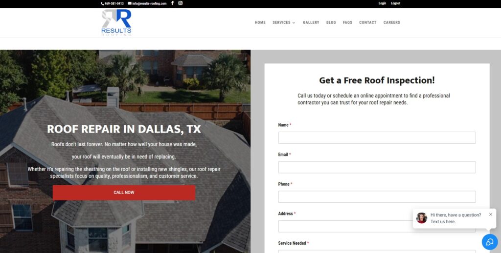 Results Roofing - Custom WordPress Development by SitesByYogi