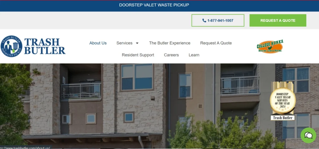 Trash Butler Website Screenshot