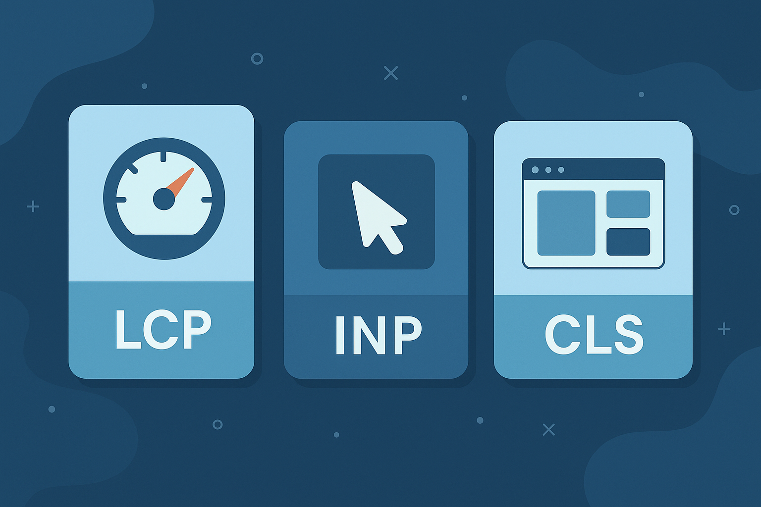 Performance snapshot illustration showing WordPress speed and Core Web Vitals signals